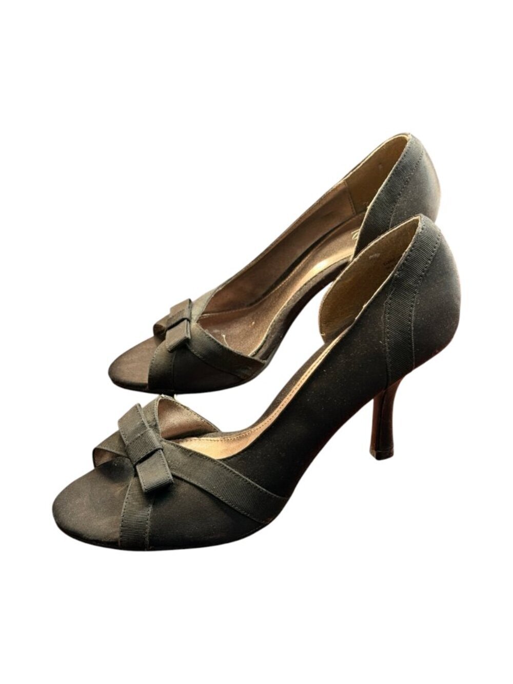 Mossimo Supply Co. | Womens Black Peep Toe Heels with Bow Accent | Size 9.5 - Picture 5 of 5